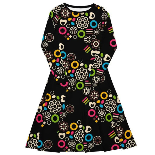Midi dress - FOREVER SWEET - Colorful candy mix print