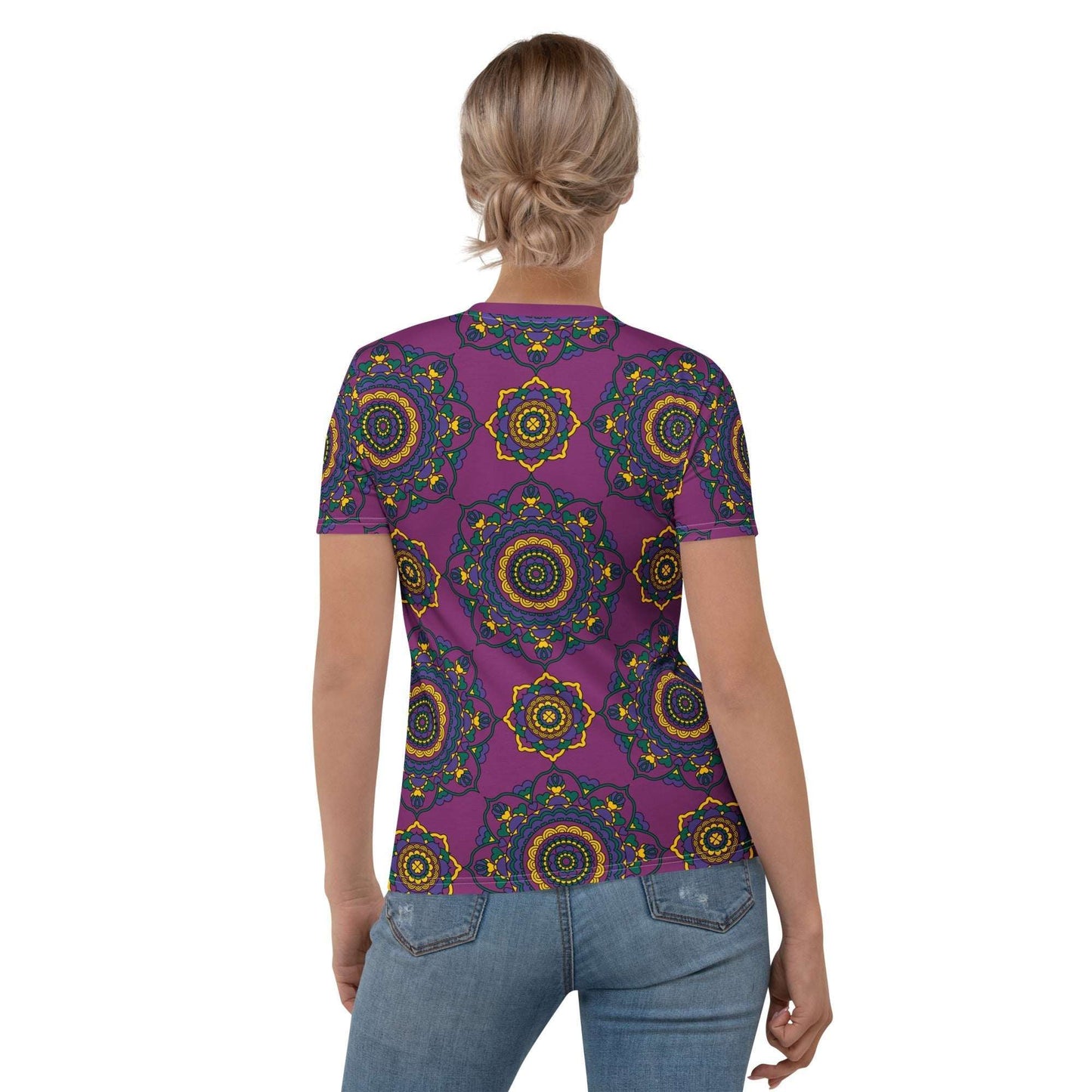 Woman's t-shirt - FOREVERMORE plum - Romantic flower and heart print