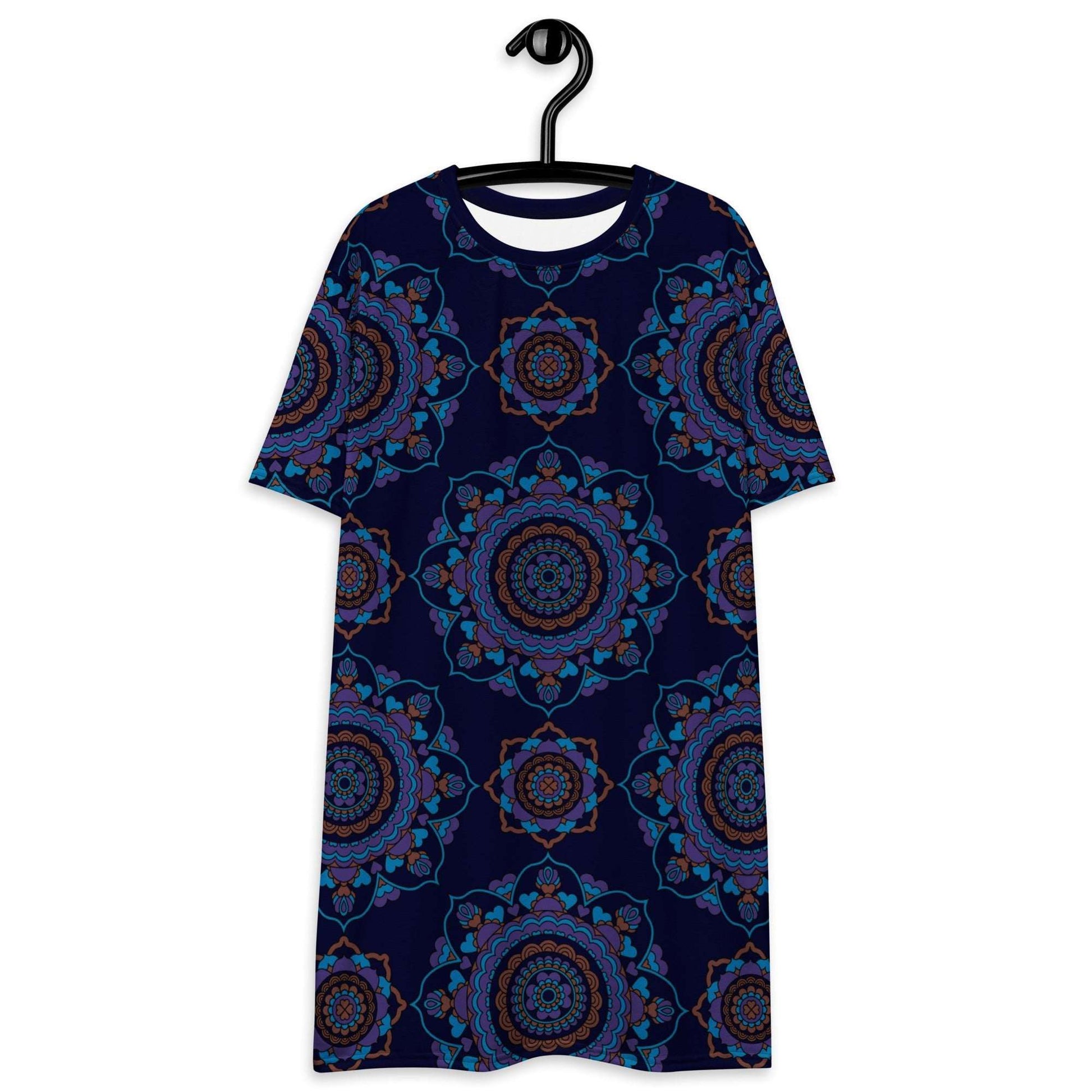 T-shirt dress - FOREVERMORE purple - Romantic flower and heart print 6XL