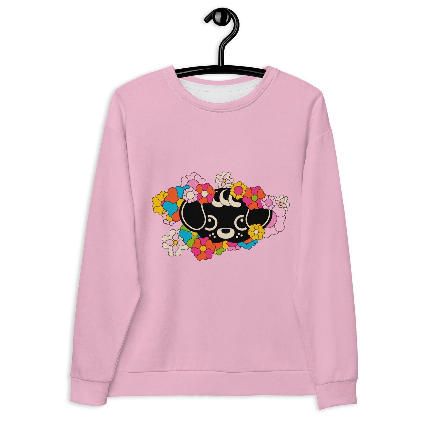 Sweatshirt - FUNKYPUP pink (just pup) - Cute dogs and flowers print 3XL