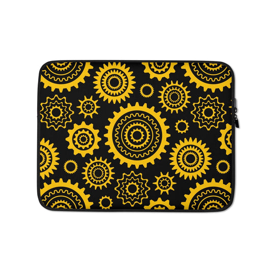 Laptop Sleeve - GREAT GEAR yellow black - Gear & Tech Print