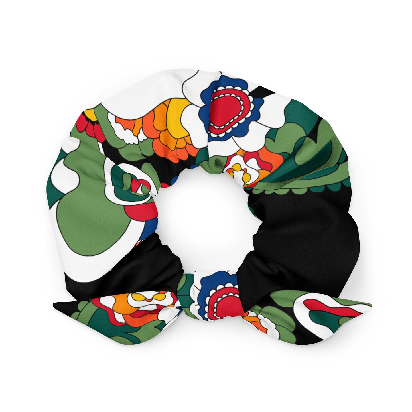 Scrunchie - GROOVY KURBITS black - Folk floral print Default Title
