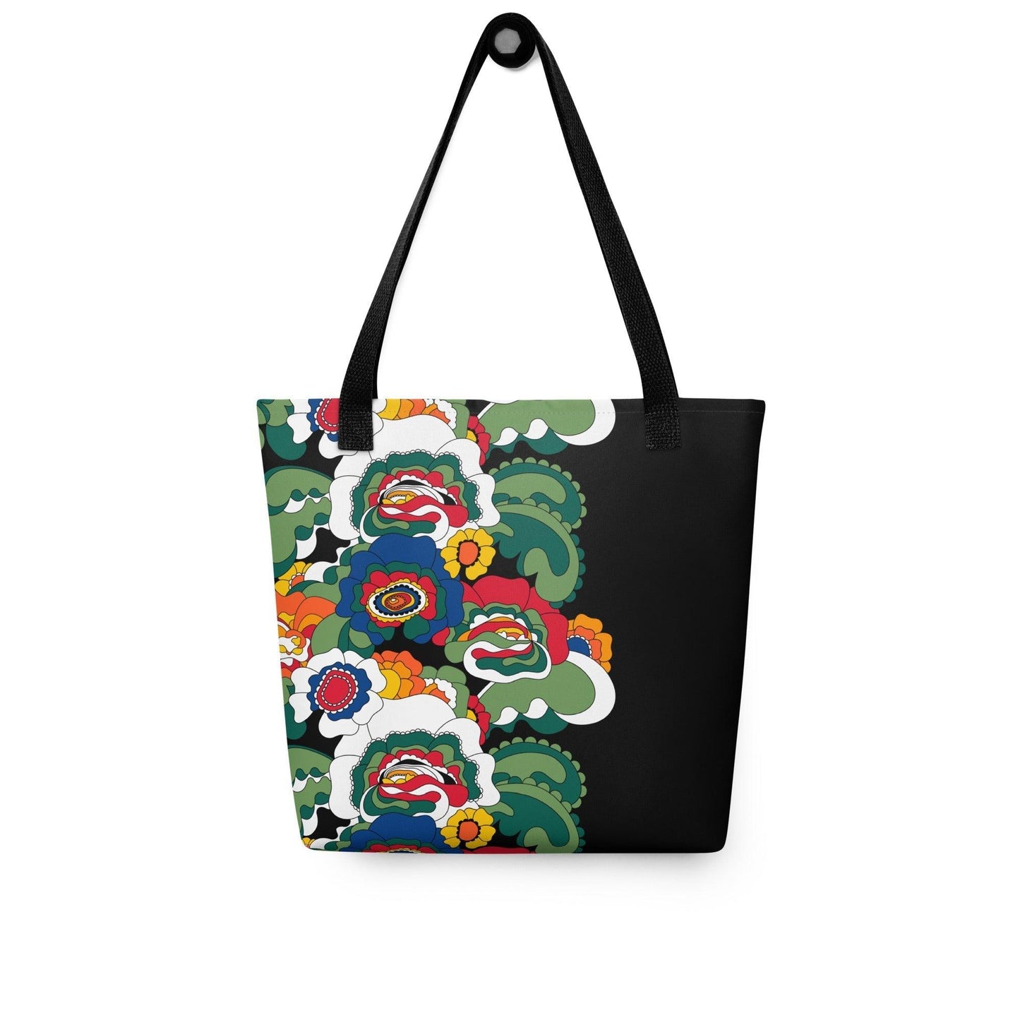 Tote bag - GROOVY KURBITS black - Folk floral print Default Title