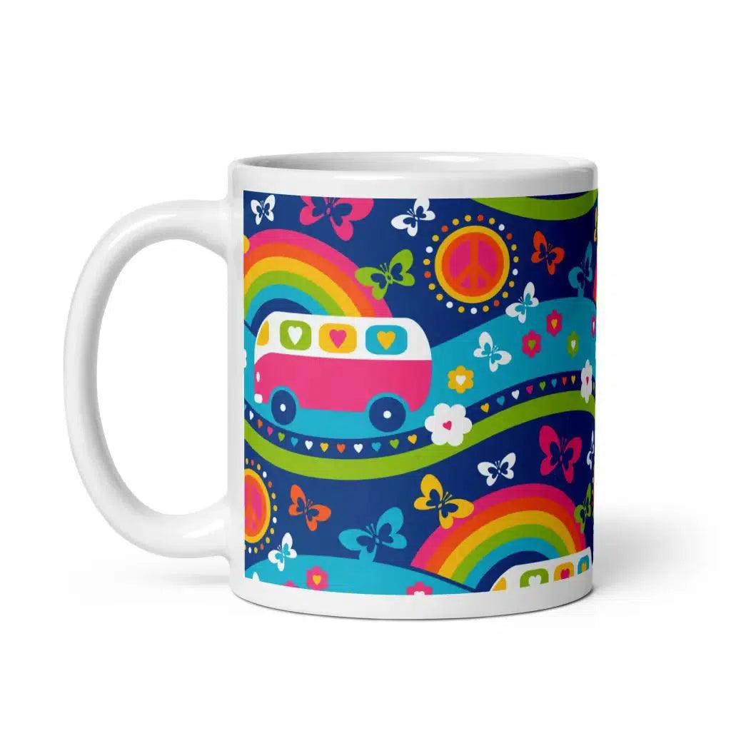 Mug - HIPPIE DAY pastel - Colorful hippie print 11oz