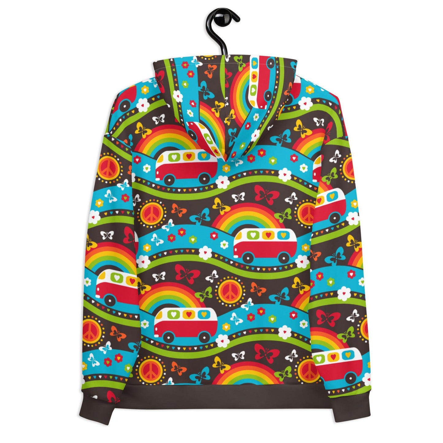 Hoodie - HIPPIE DAY rainbow - Colorful hippie print