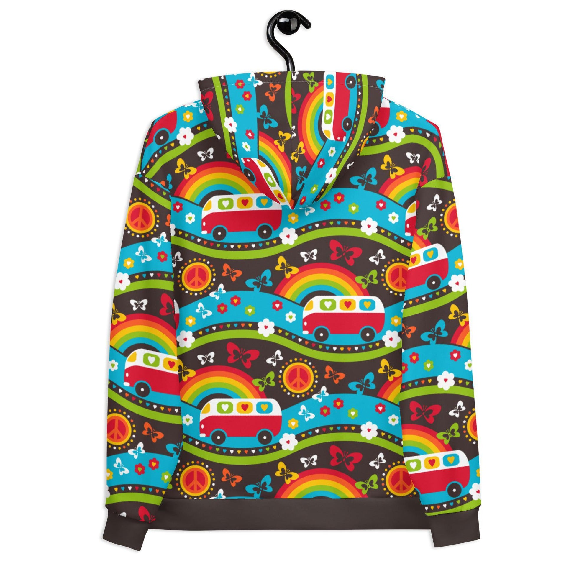Hoodie - HIPPIE DAY rainbow - Colorful hippie print