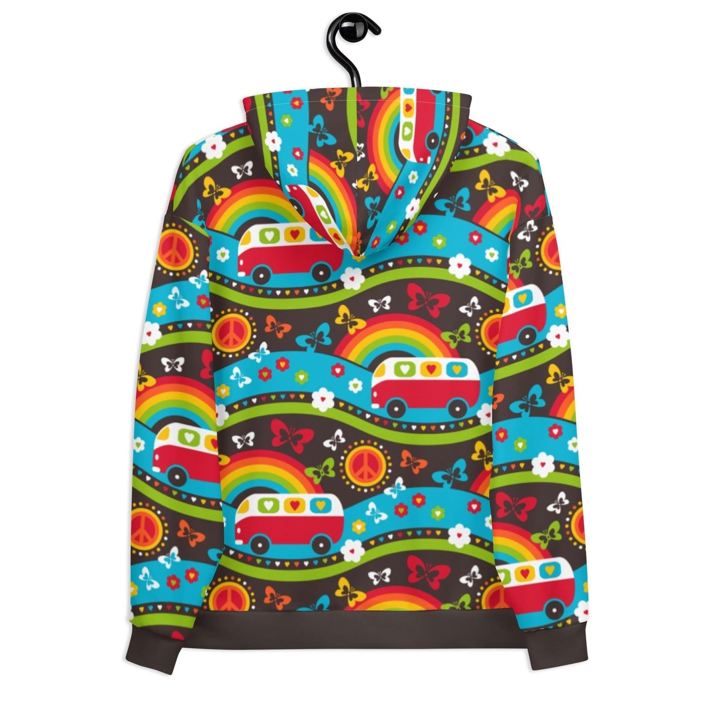 Hoodie - HIPPIE DAY rainbow - Colorful hippie print