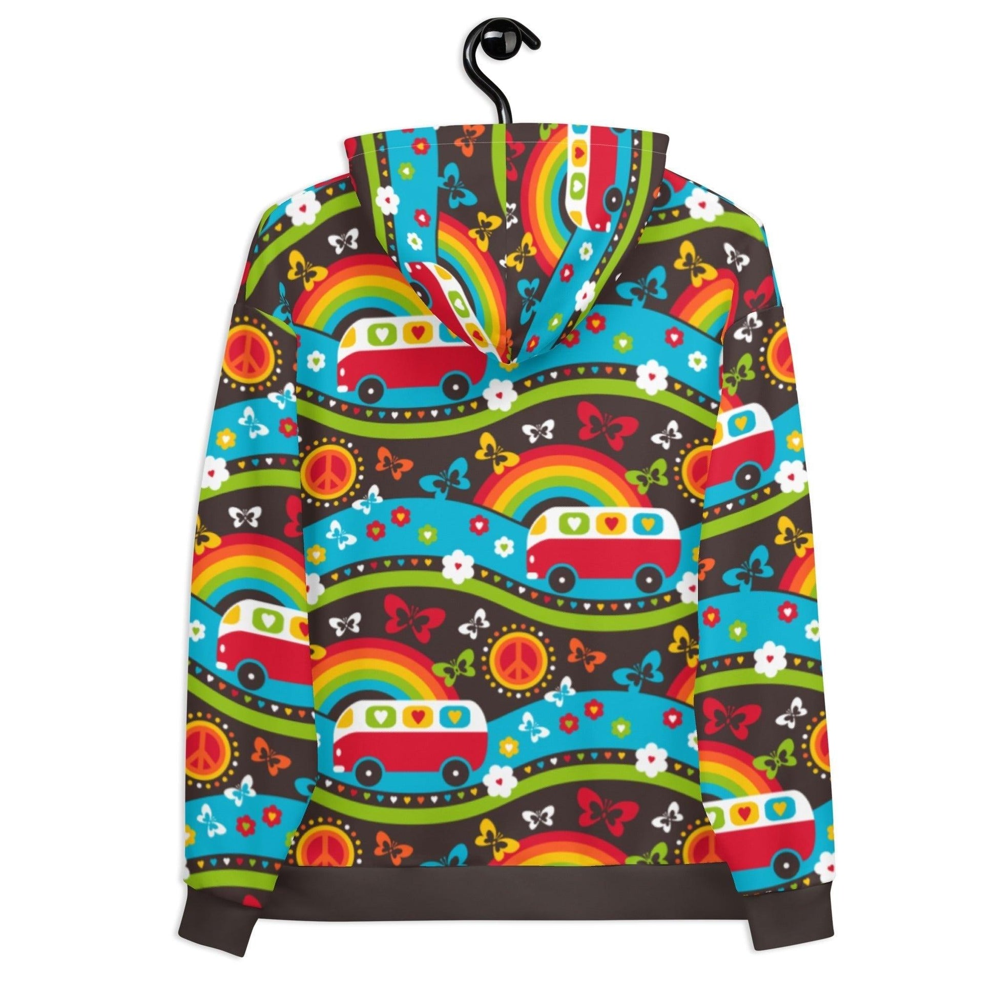 Hoodie - HIPPIE DAY rainbow - Colorful hippie print