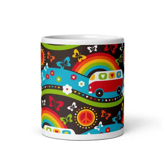 Mug - HIPPIE DAY rainbow - Colorful hippie print