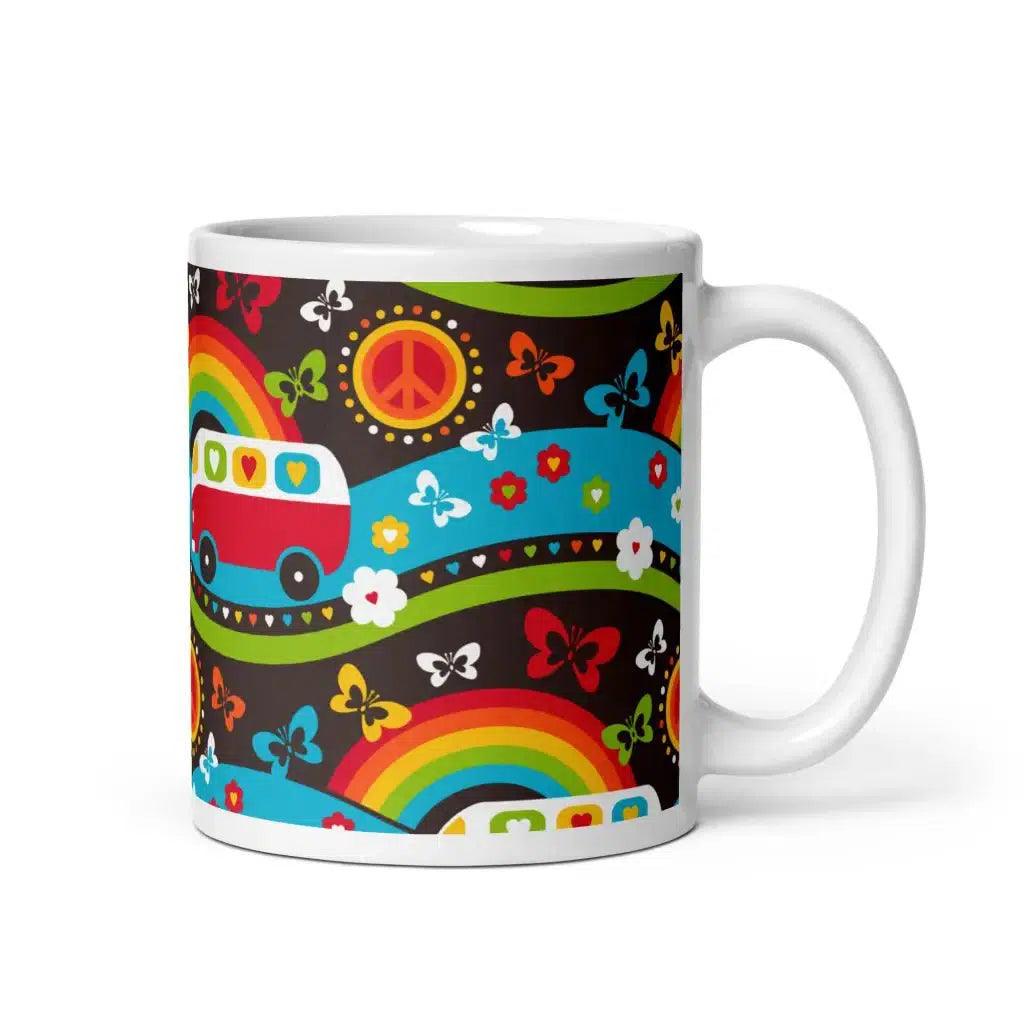 Mug - HIPPIE DAY rainbow - Colorful hippie print