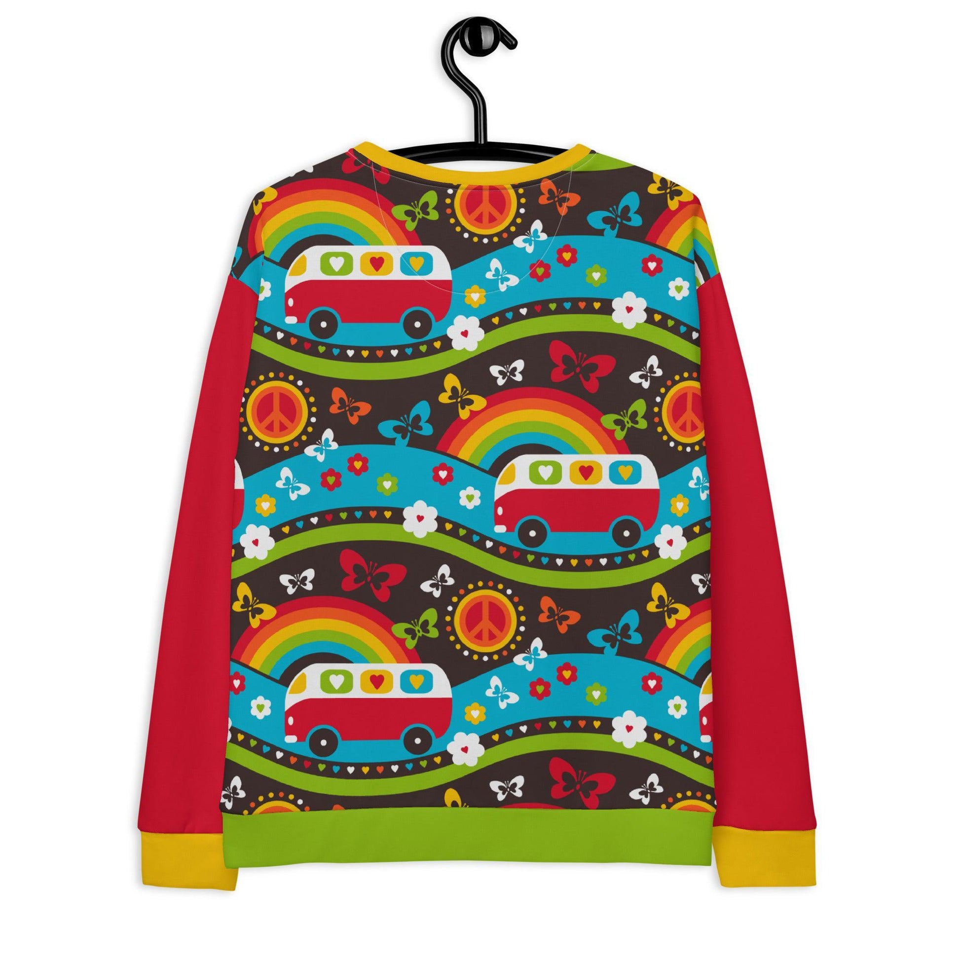 Sweatshirt - HIPPIE DAY rainbow - Colorful hippie print