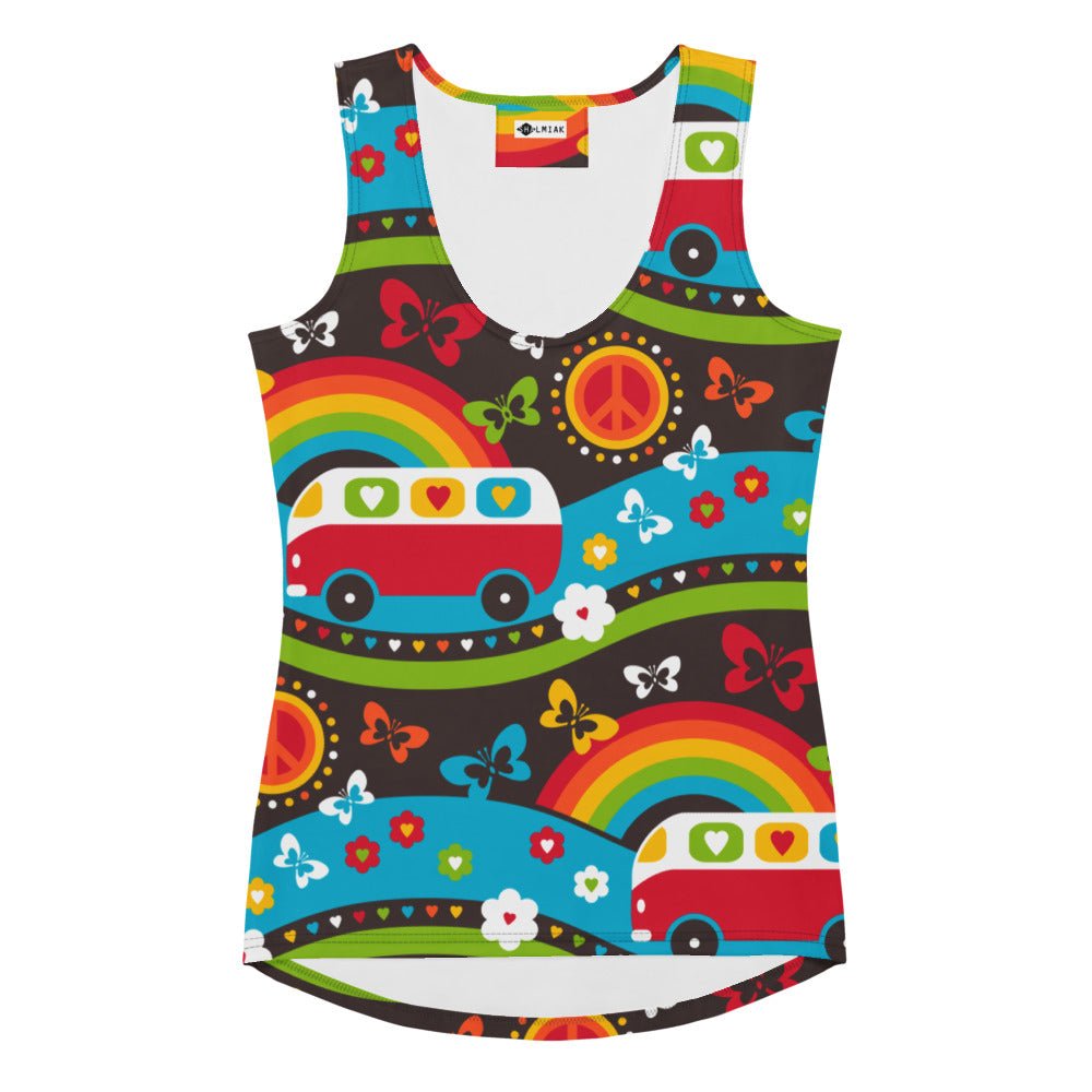 Tank top - HIPPIE DAY rainbow - Colorful hippie print