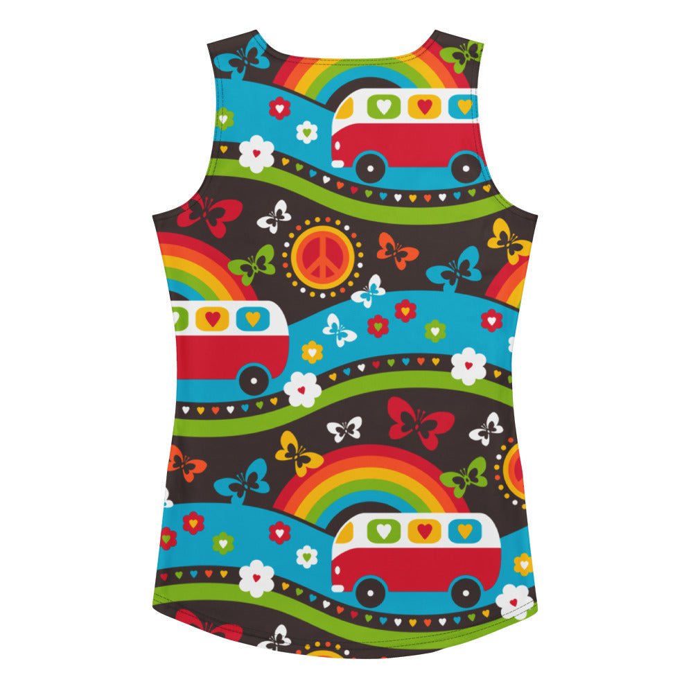 Tank top - HIPPIE DAY rainbow - Colorful hippie print XL