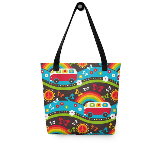 Tote bag - HIPPIE DAY rainbow - Colorful hippie print Default Title