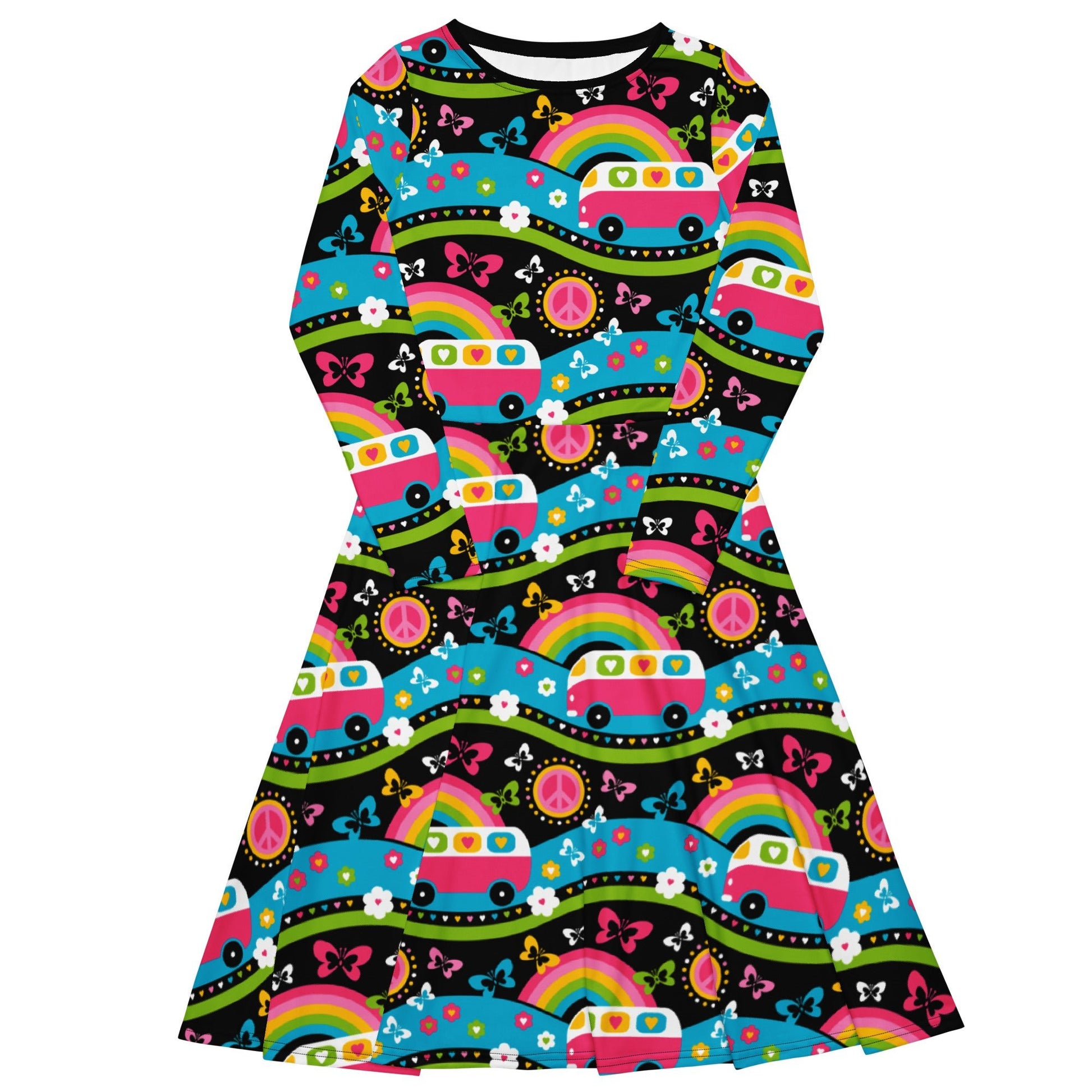 Midi dress - HIPPIE DAY sweet - Colorful hippie print 6XL