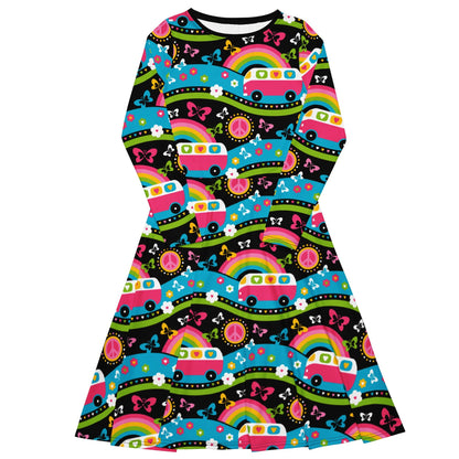 Midi dress - HIPPIE DAY sweet - Colorful hippie print 6XL