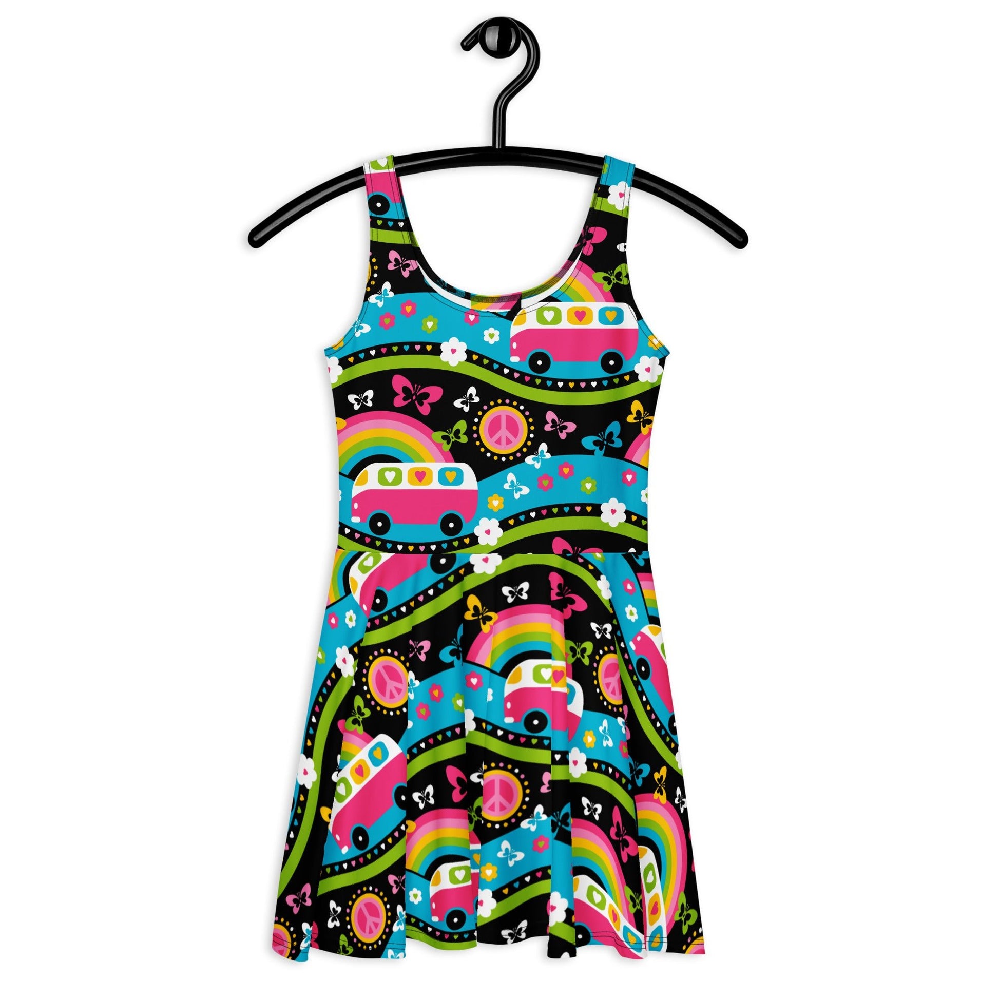 Skater dress - HIPPIE DAY sweet - Colorful hippie print 3XL
