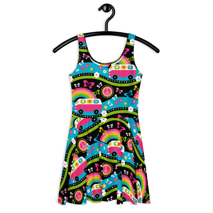 Skater dress - HIPPIE DAY sweet - Colorful hippie print 3XL