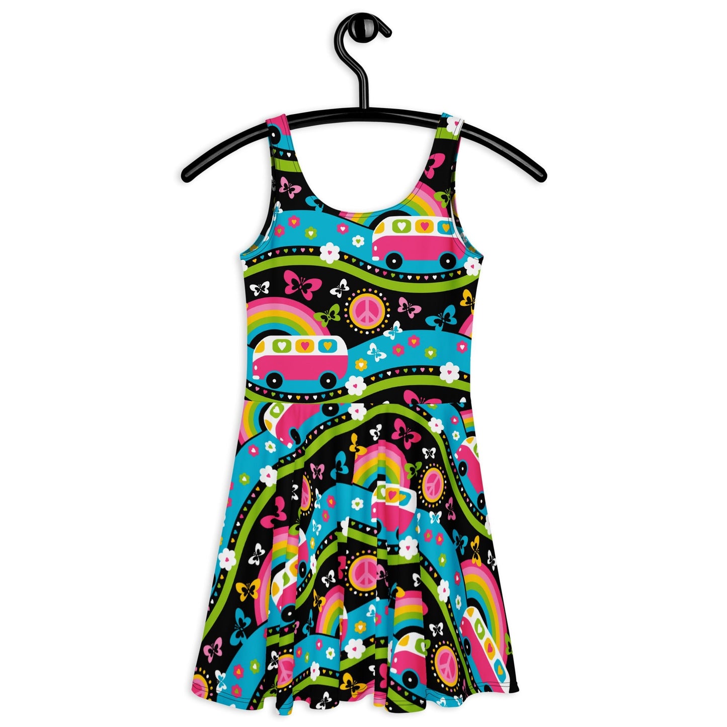 Skater dress - HIPPIE DAY sweet - Colorful hippie print
