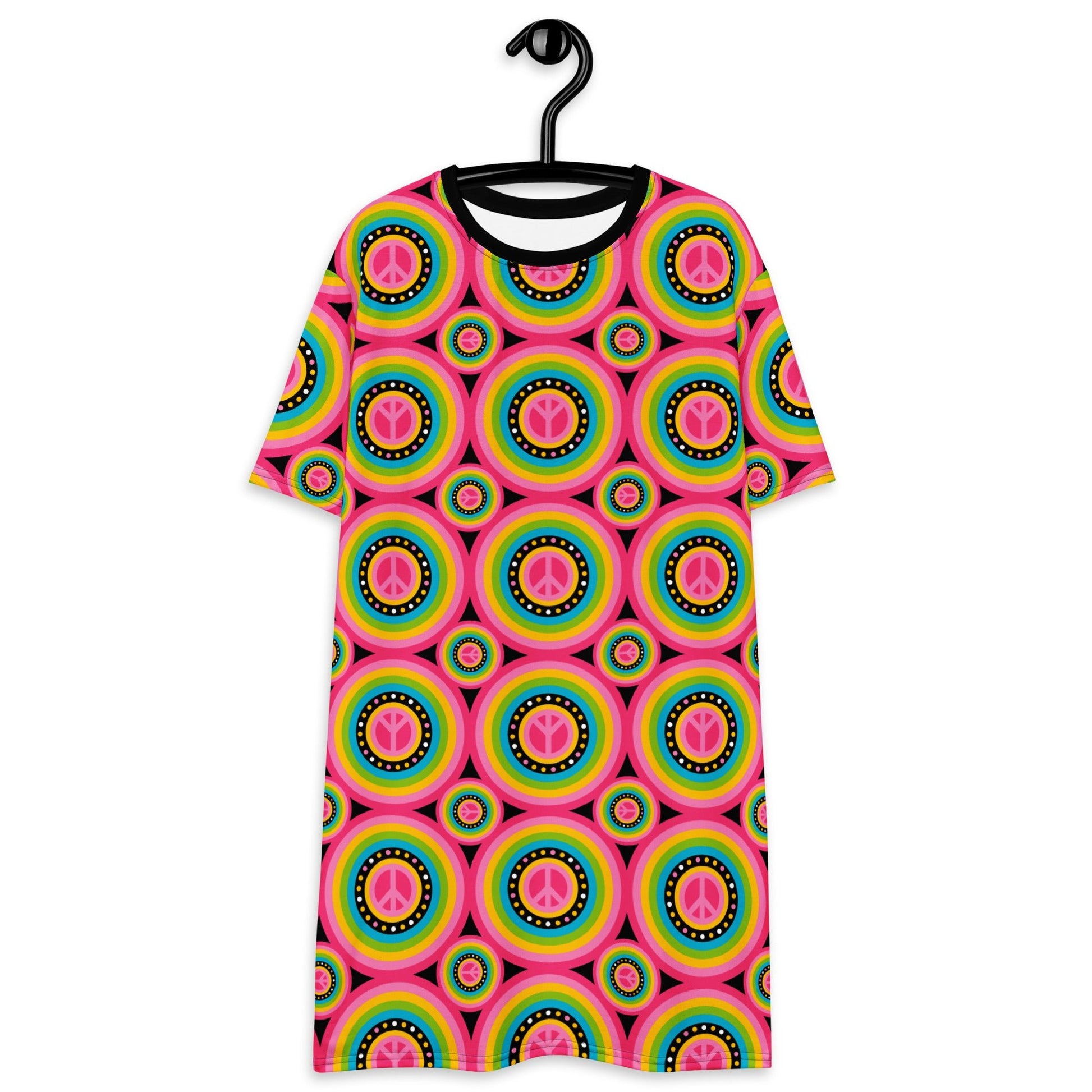 T-shirt dress - HIPPIE HURRAY sweet - Hippie Symbols & colorful circles 3XL
