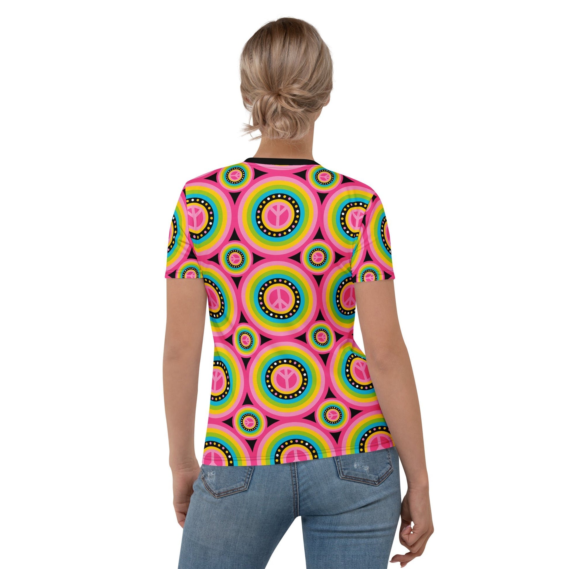 Woman's t-shirt - HIPPIE HURRAY sweet - Hippie Symbols & colorful circles