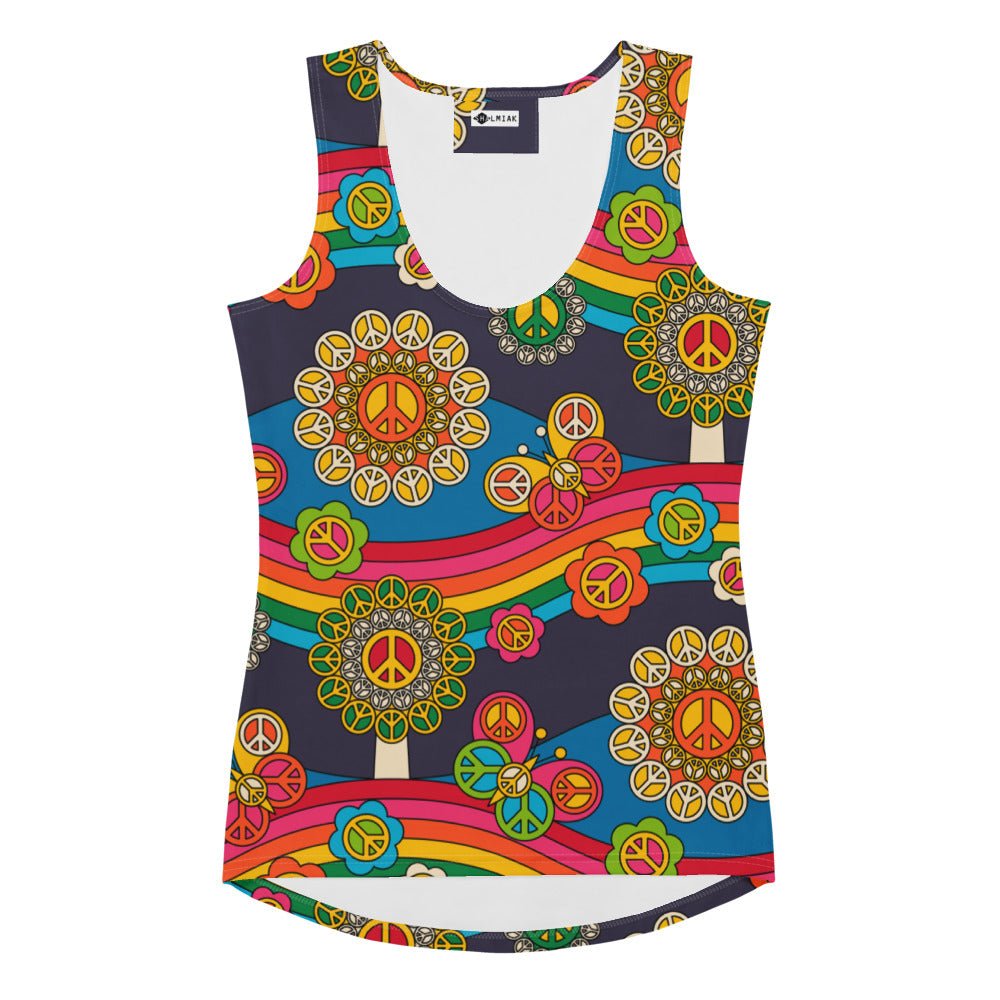 Tank top - HIPPIE PARK - Hippie symbols, rainbows & butterflies