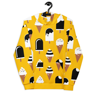 Hoodie - JÄDE yellow - Happy ice cream print 6XL