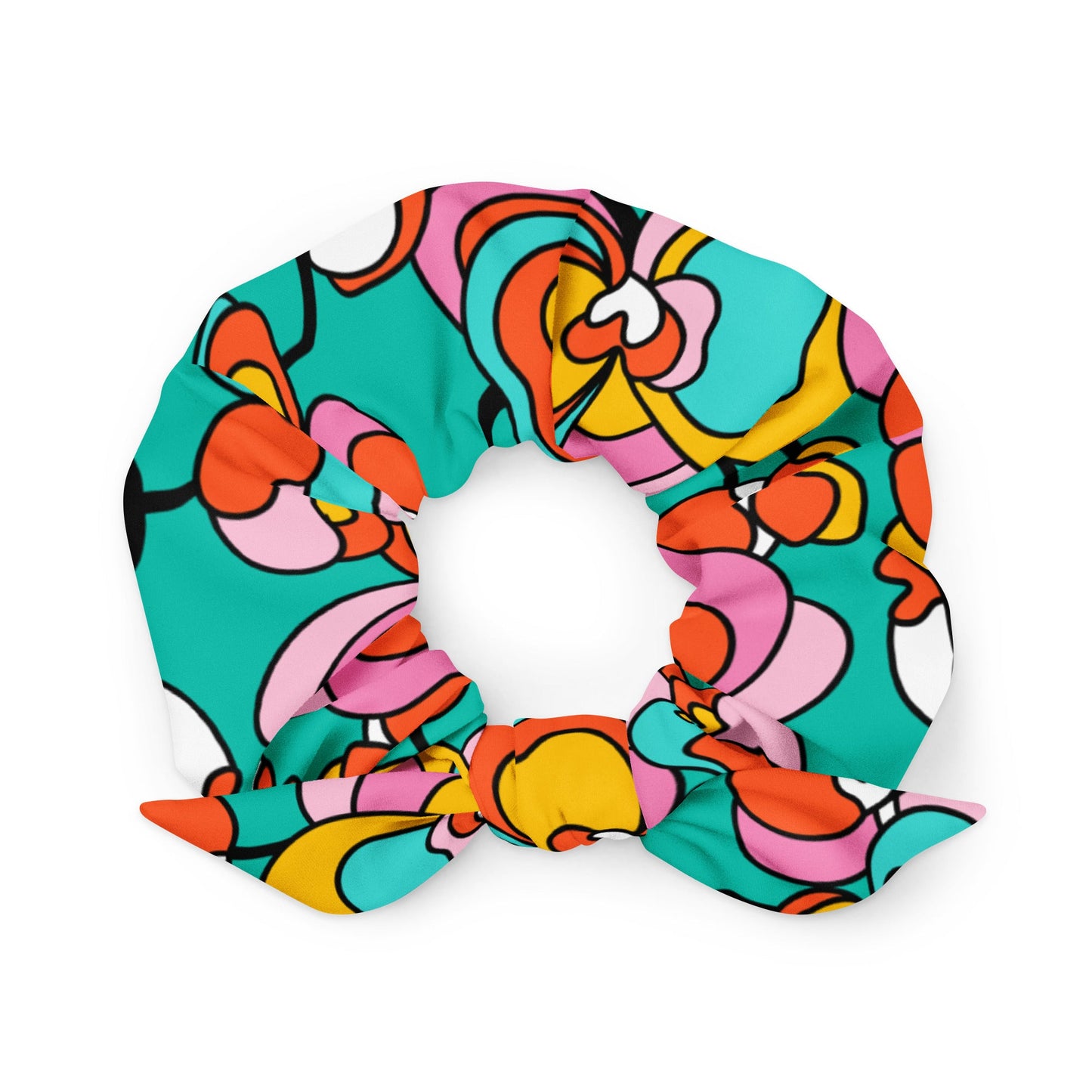 Scrunchie - JUBILEE mint - Groovy bloom print Default Title