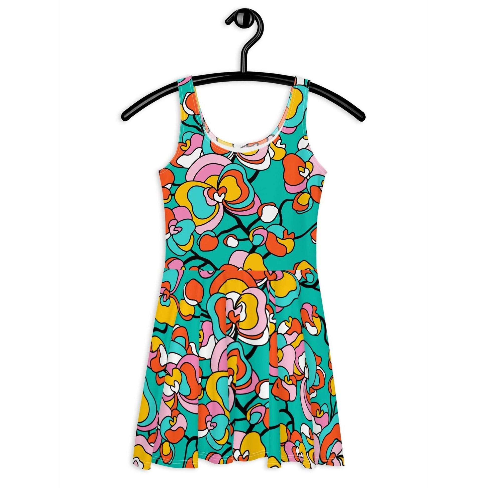 Skater dress - JUBILEE mint - Groovy bloom print 3XL