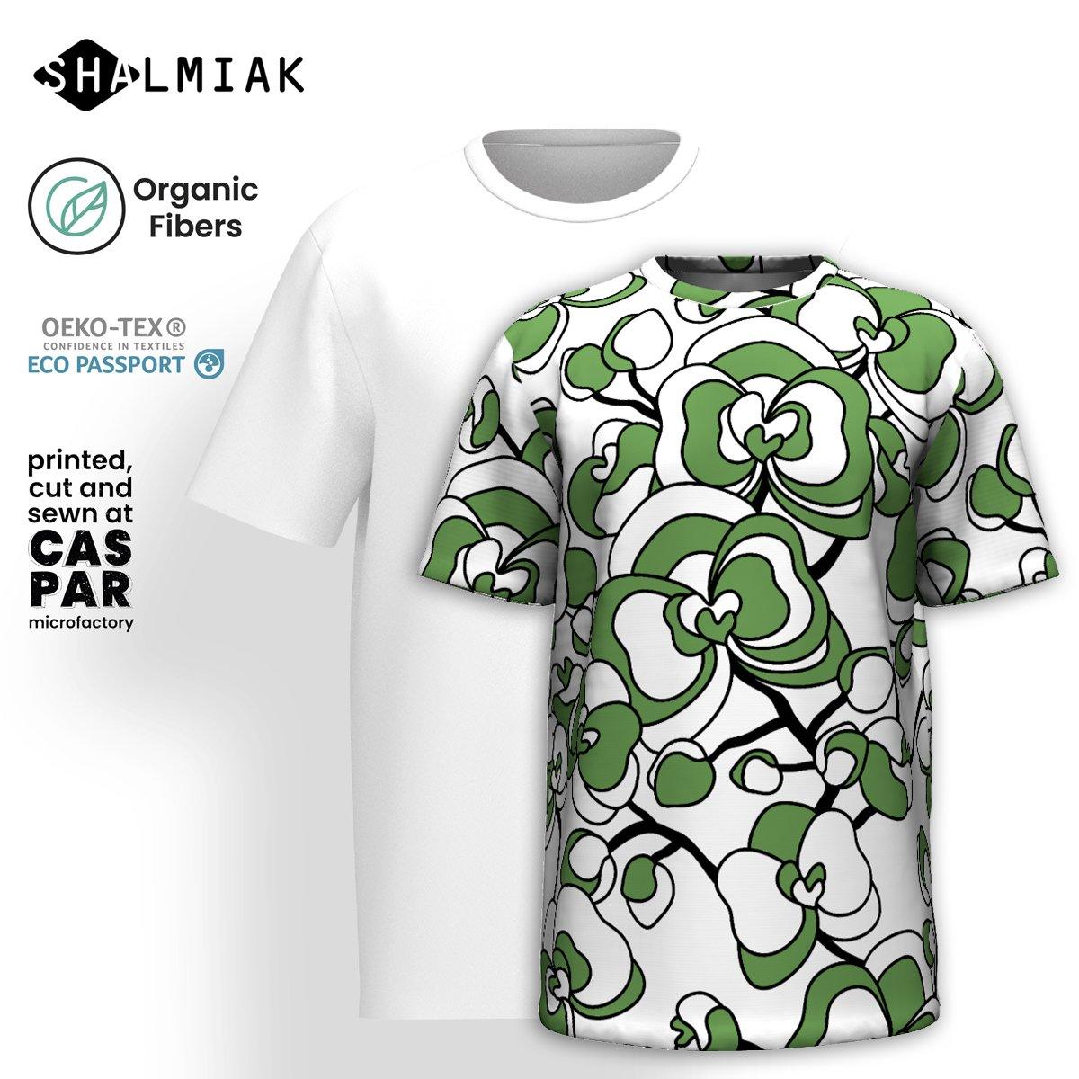 Organic cotton t-shirt - JUBILEE simply green - Groovy bloom print