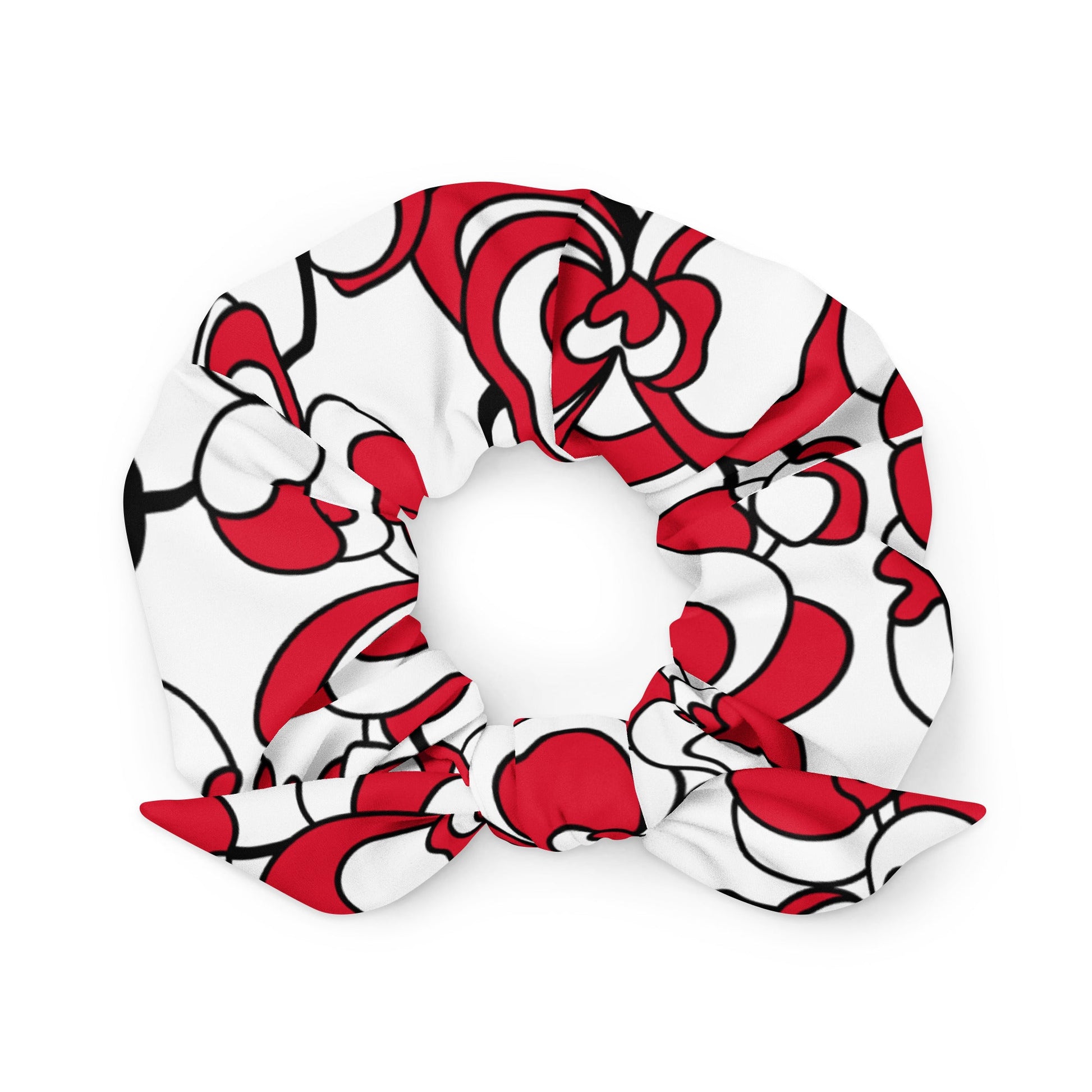 Scrunchie - JUBILEE simply red - Groovy bloom print Default Title
