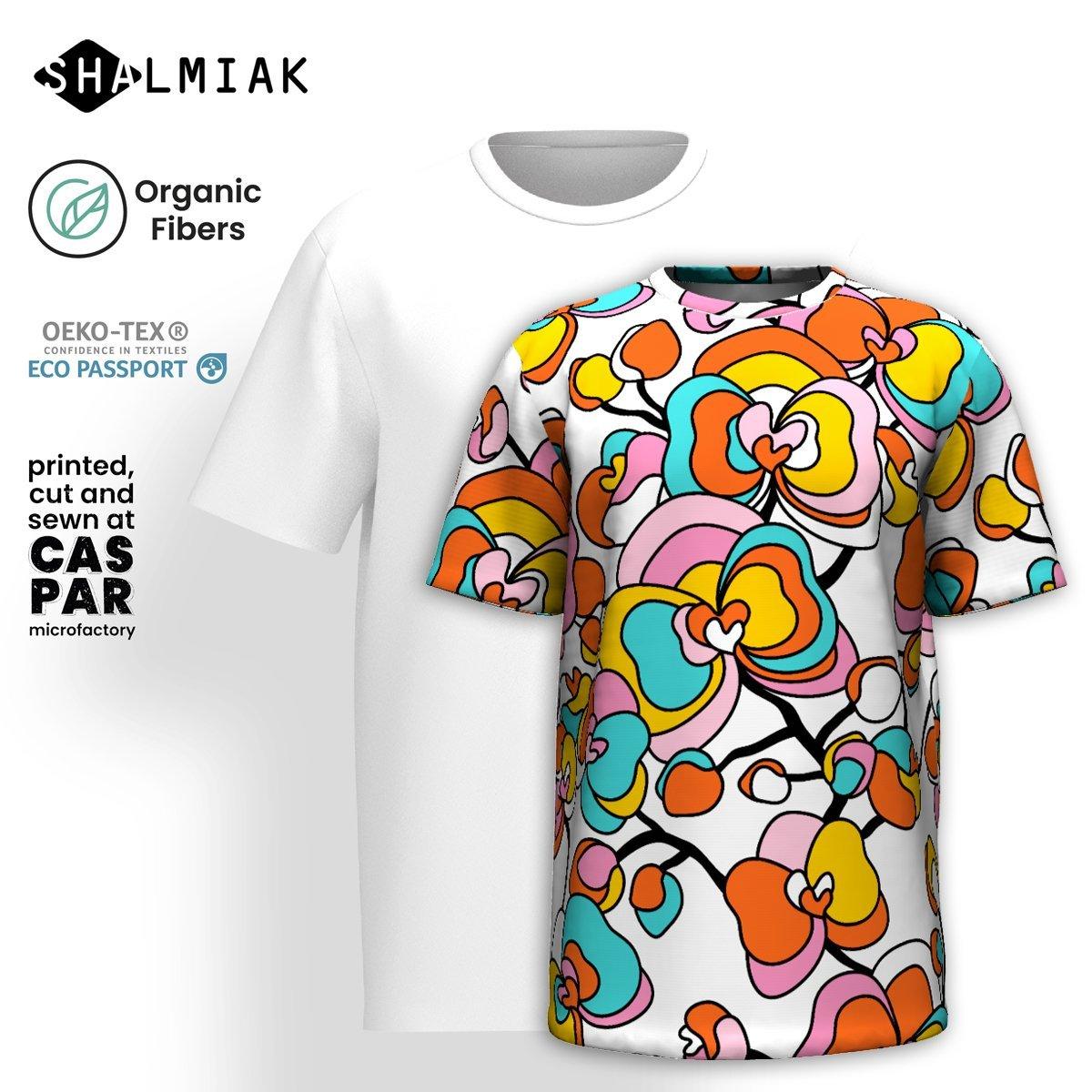 Organic cotton t-shirt - JUBILEE white - Groovy bloom print