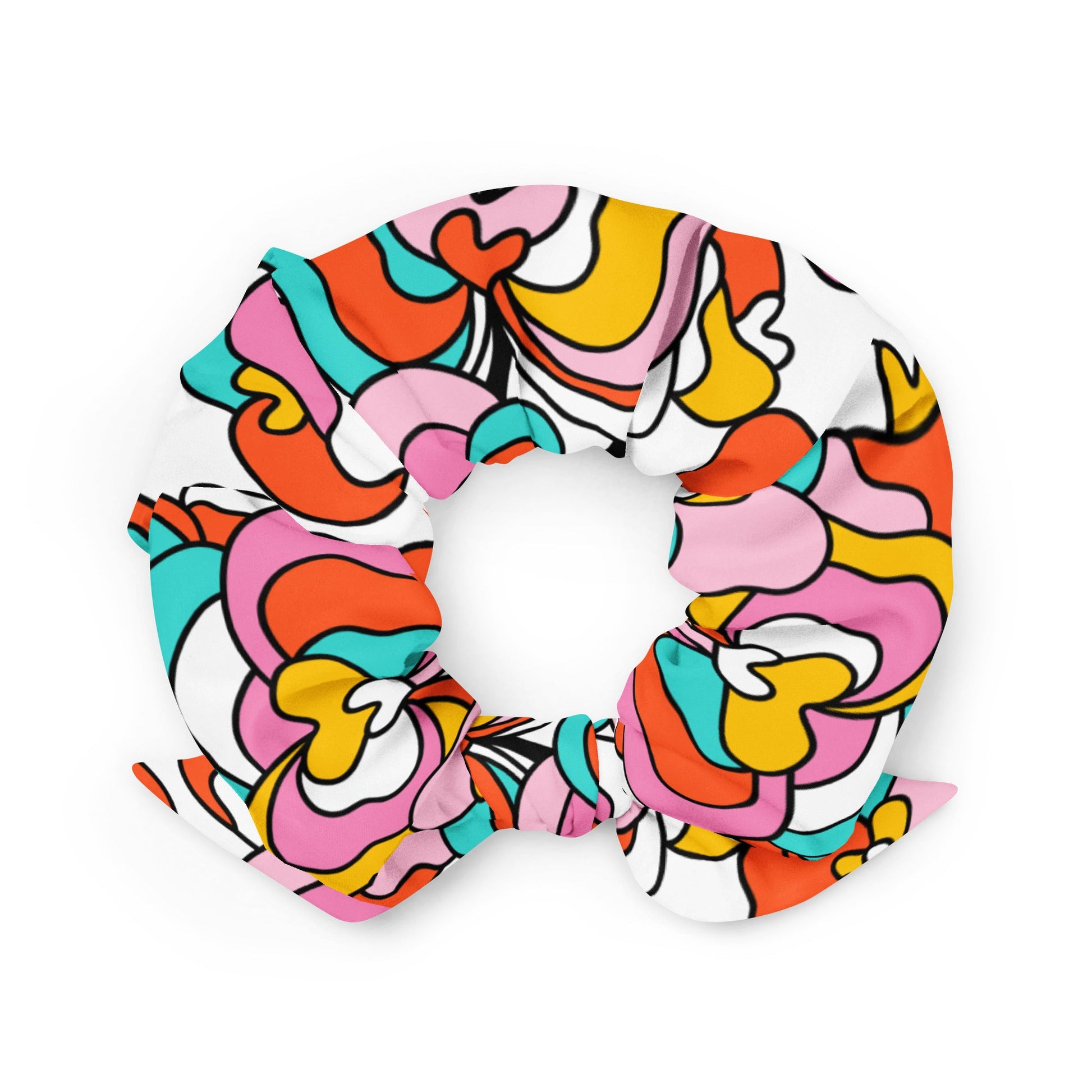 Scrunchie - JUBILEE white - Groovy bloom print