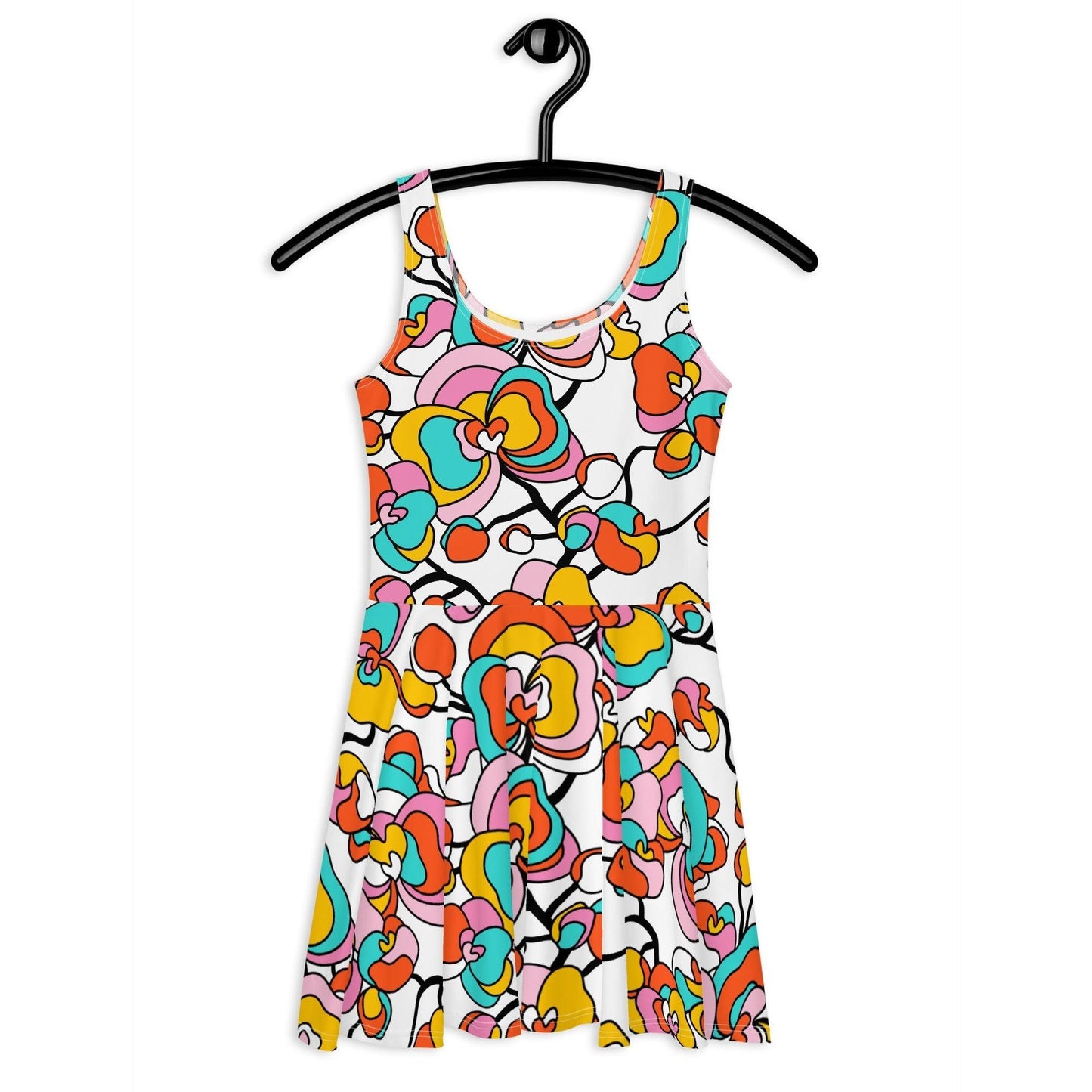 Skater dress - JUBILEE white - Groovy bloom print 3XL
