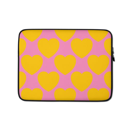Laptop Sleeve - ELLIE LOVE yellow pink | SHALMIAK