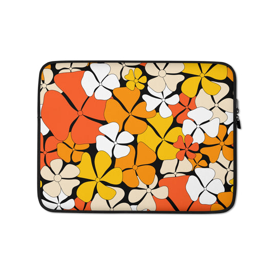 Laptop sleeve - ADELIE orange - Wild floral print 13″