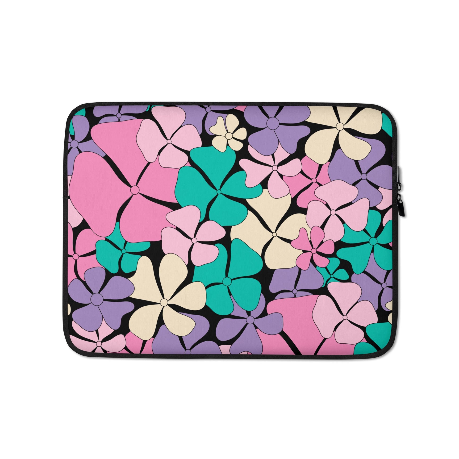 Laptop sleeve - ADELIE pink mint - Wild floral print 13″