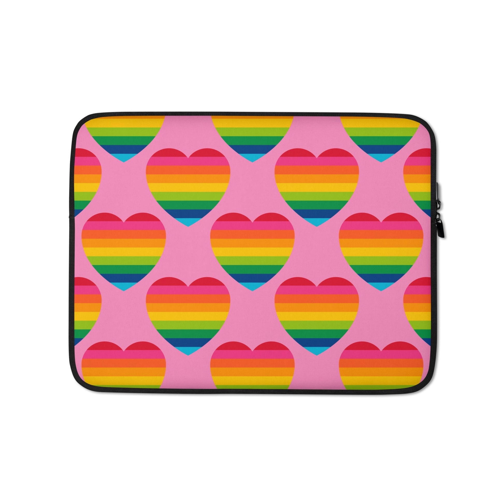 Laptop sleeve - ELLIE LOVE rainbow pink - Bold heart print 13″