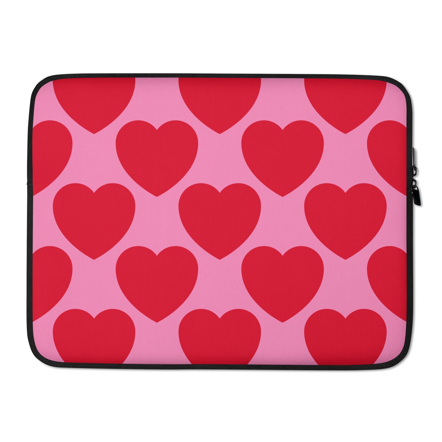 Laptop sleeve - ELLIE LOVE red - Bold heart print 15″
