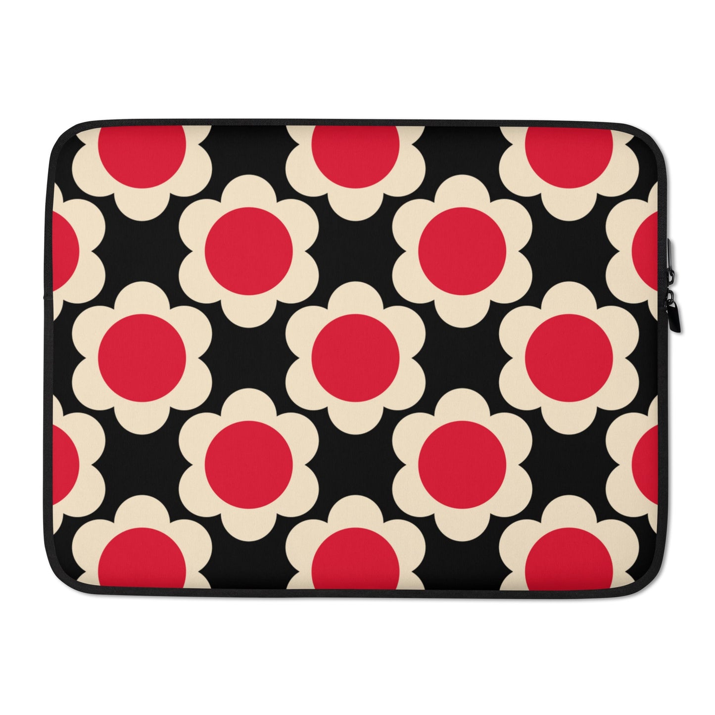 Laptop sleeve - ELLIE red black - Classic floral print 15″