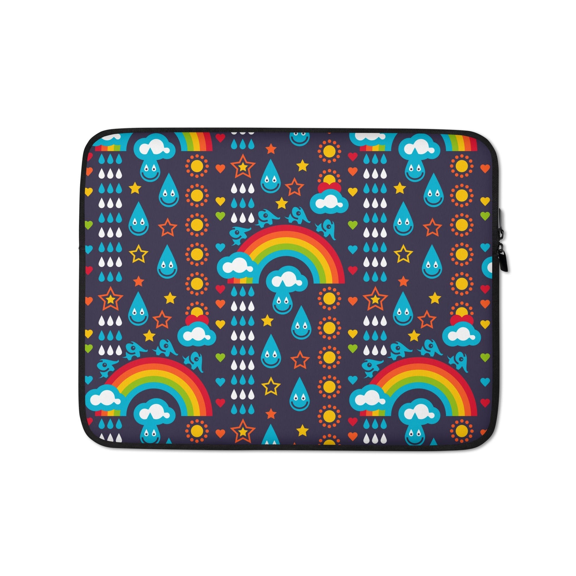 Laptop sleeve - RAINBOWPHANT blue - Rainbows and elephants print 13″