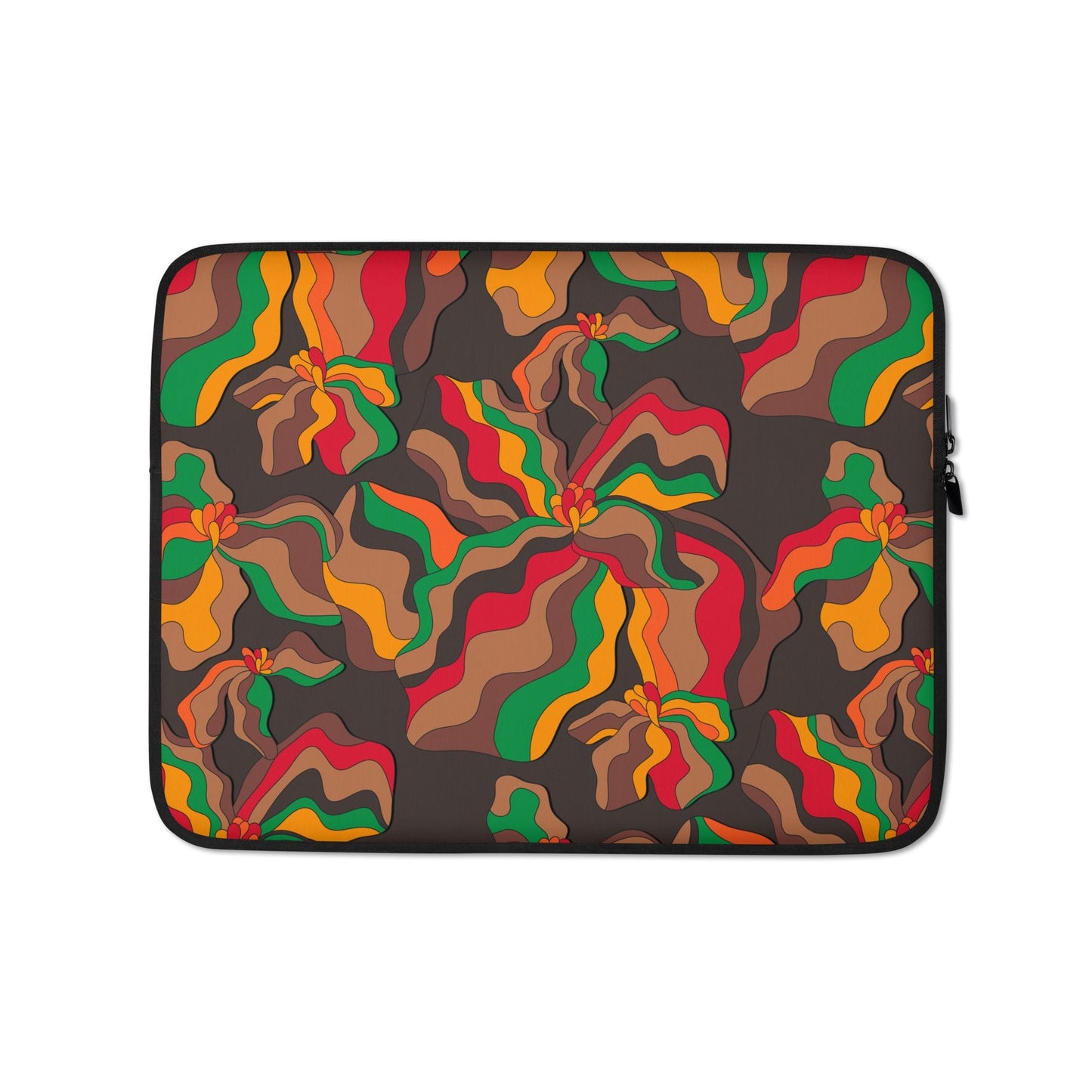 Laptop sleeve - SASSY IRIS retro - Bold iris flower print 13″