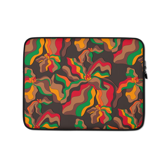 Laptop sleeve - SASSY IRIS retro - Bold iris flower print 13″
