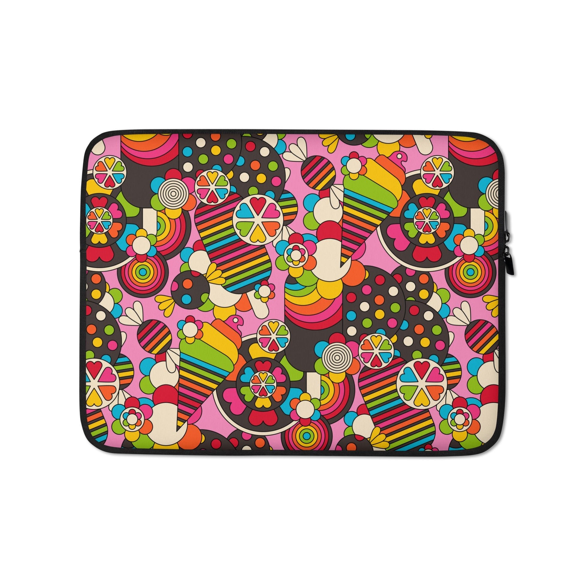 Laptop sleeve - SWEET FREAK pink - Playful sweet treats print 13″