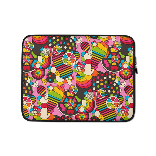 Laptop sleeve - SWEET FREAK pink - Playful sweet treats print 13″