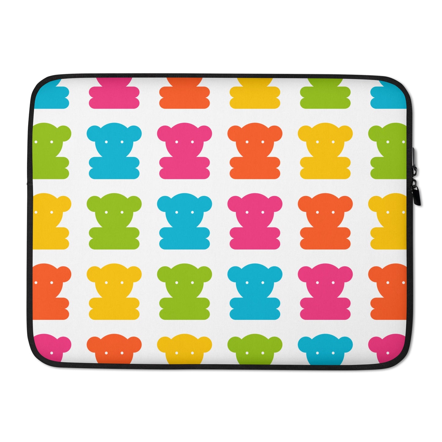 Laptop sleeve - SWEET TEDDY white - Cute teddy bear print 15″