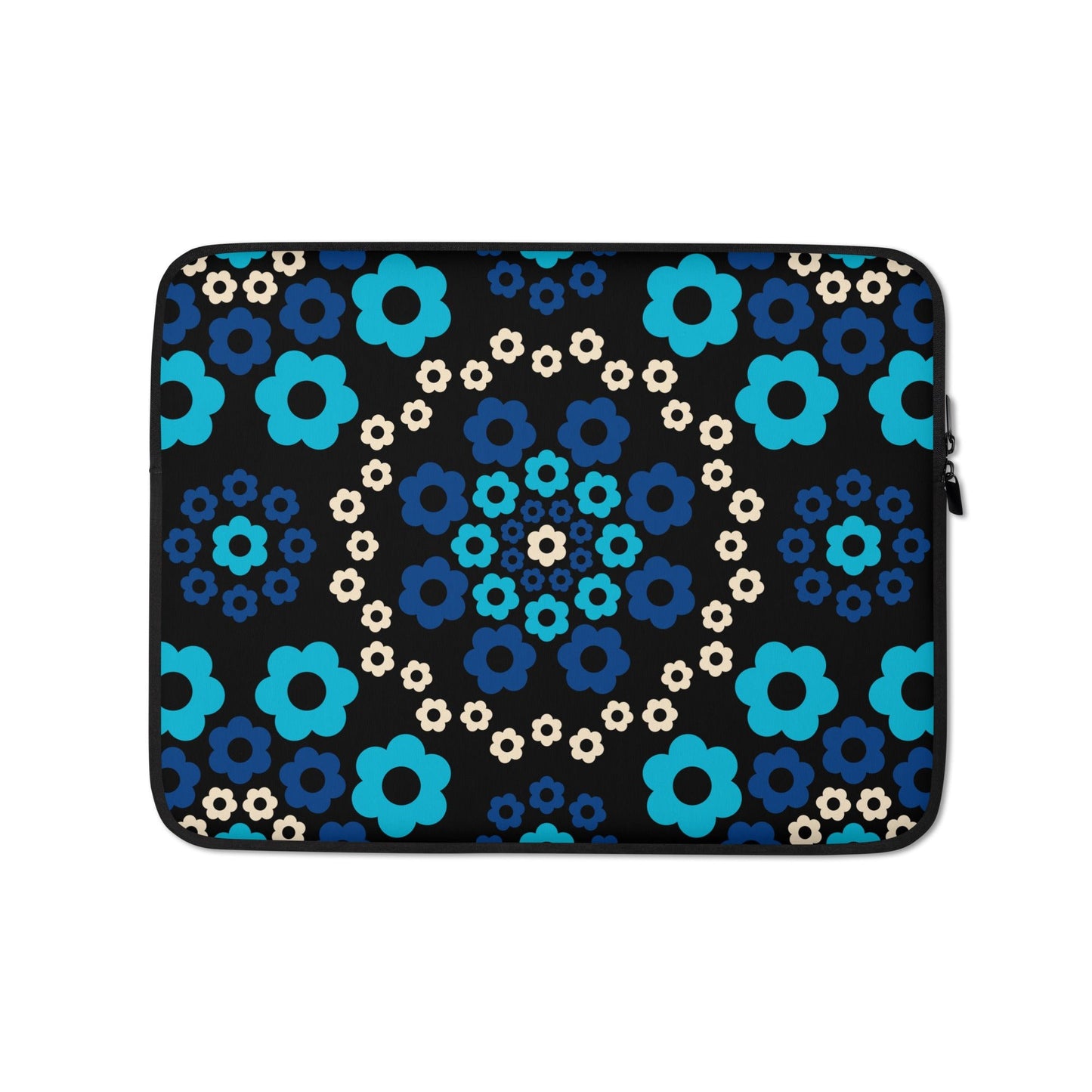 Laptop sleeve - YESTERDAY blue - Graphic retro floral print 13″