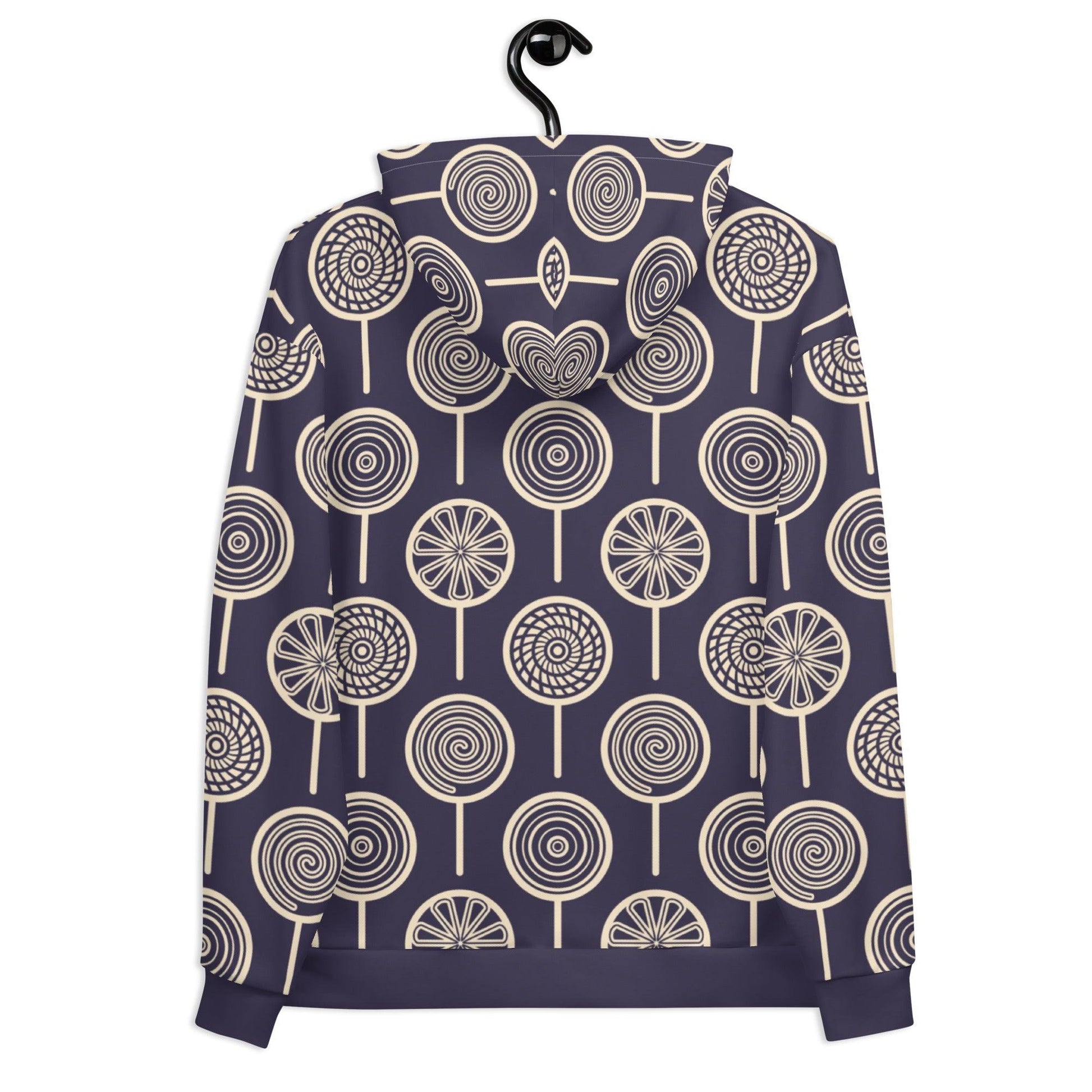 Hoodie - LOLLY dark blue - Retro lollipop print