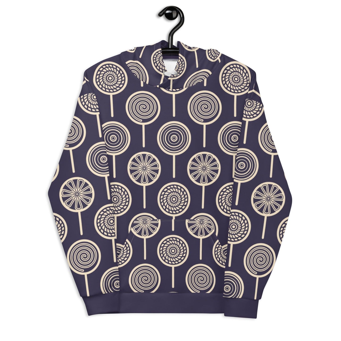 Hoodie - LOLLY dark blue - Retro lollipop print 6XL