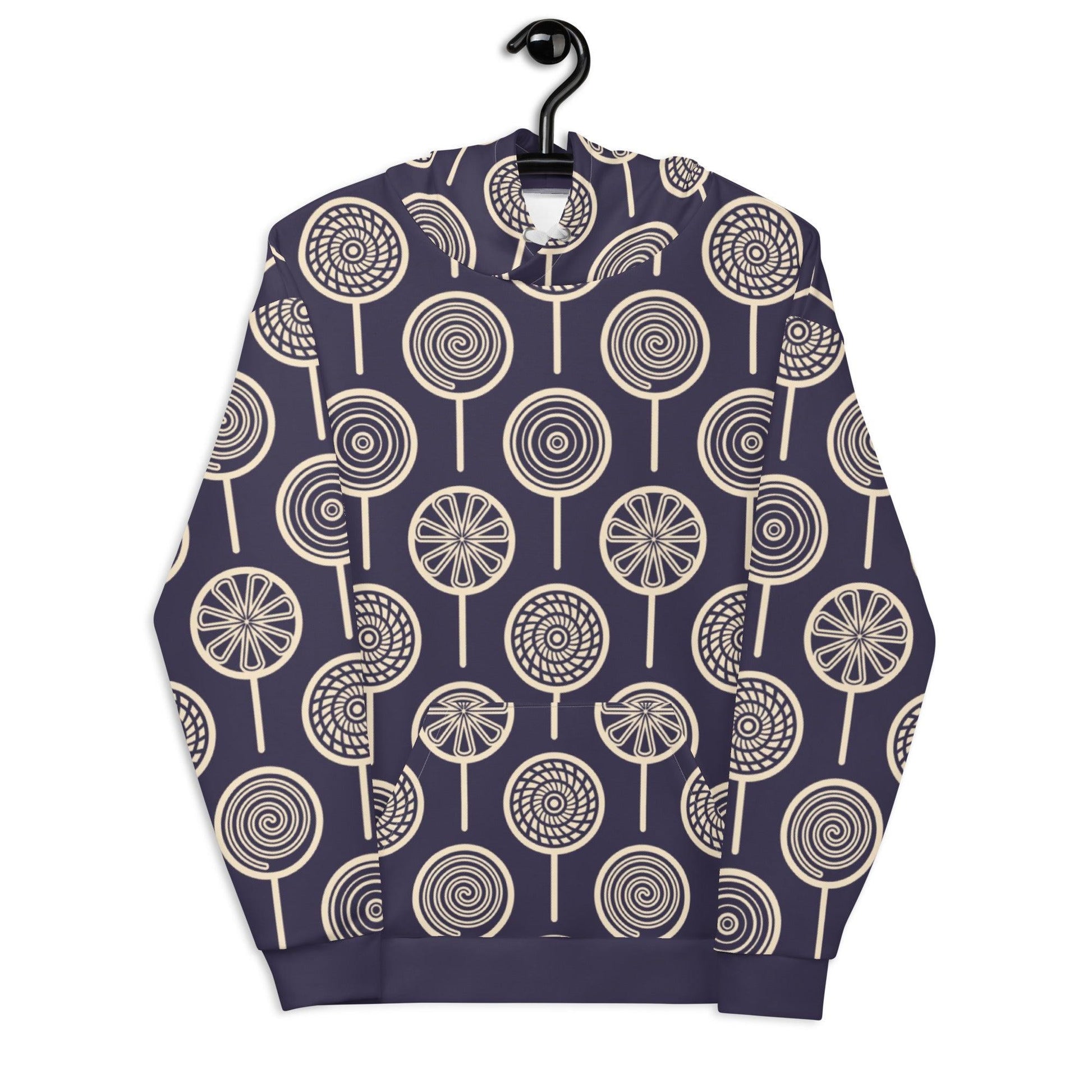 Hoodie - LOLLY dark blue - Retro lollipop print 6XL